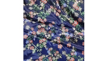 customize navy daisy floral digital printing fabric service duchess satin fabric printed fabric1