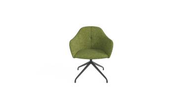4 Legs Office Visitor Chair Fabric Meeting Chair With Casters Swivel Lounge Chair