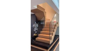 Frameless Interior Tempered Glass Stair Railing 