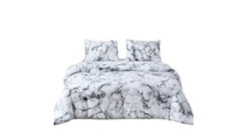 Hot Sale Unique White Black Marble Pattern Custom 3D Print Bedding Duvet Cover Set1