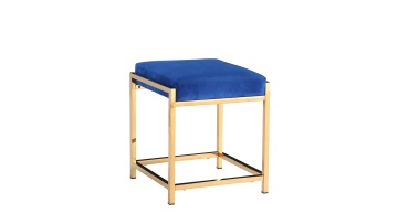 TL-AB01G Blue Velvet Stool with Stainless Steel Legs – Elegant & Versatile