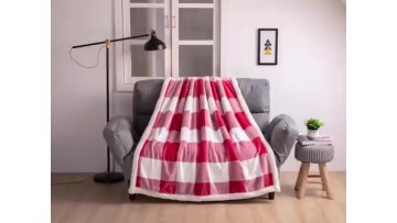 Super soft custom logo buffalo plaid fur ultimate sheep blanket1