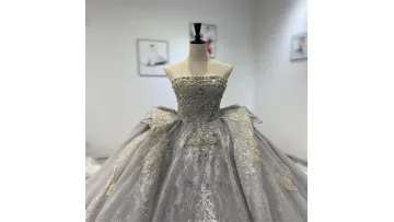 2023 Luxury Beading Wedding Dresses with Long Cocktail Length for Bridal1