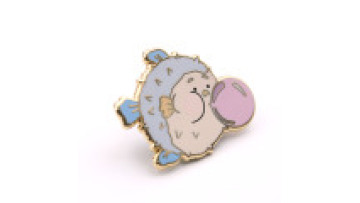 Kunshan Cartoon Puffer Fish Custom Metal Enamel Lapel Pin Custom Hard Enamel Lapel Pins1