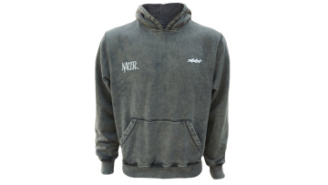 wash print hoodie gray