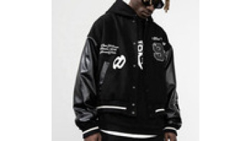 Custom Streetwear Chenille Embroidery Letterman Winter Windbreaker Men's Leather   Baseball Varsity Jacket1