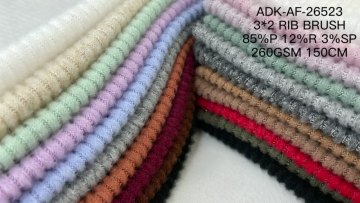 Popular solid color custom rayon viscose spandex polyester rib knit fabric for sweater1