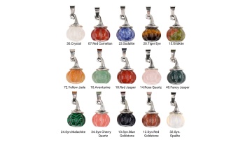 Mini Pumpkin Wizard Hat Gemstone Pendant SP1948S