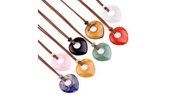 40MM Love Heart Gemstone Pendant jewelry