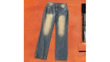 Custom mens denim pants manufacturer distressed washed jeans raw edges wide leg bell bottom jeans for men1