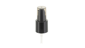 24/415 black smooth treatment pump with transparent black cap