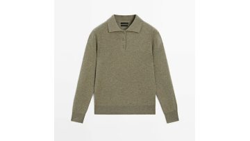 Women's Simple Pure Cashmere Polo Collar Knitted Sweater