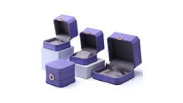 Hanhong factory wholesale jewelry box packaging new square necklace ring box with metal purple luxury leather jewelry box1
