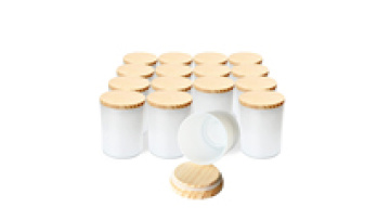 Wholesale White Glass Candle Jars with Wooden Lid Transparent Amber Black Empty Candle Jars for Making Candles1