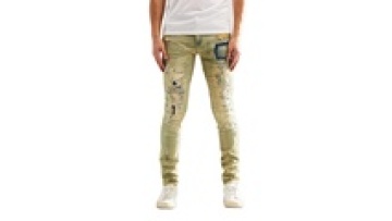 Custom High Quality Print Stacked Vintage Wash Denim Jeans Jean Pants for Men1