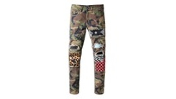 New Model China Men Work Trousers 6 Pocket Camouflage Ripped Skinny Jeans1