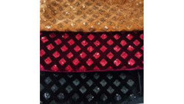 2024 Hot selling polyester  gold 3mm Multi-color Embroidery Sequin Velvet Fabric Fashion for dress1