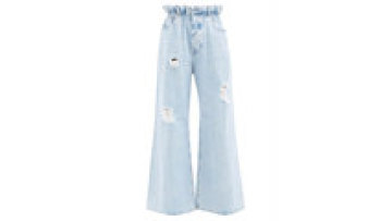 Vintage Ladies Fashion Baggy Ripped Distressed Flare Denim Jeans Pants Women1