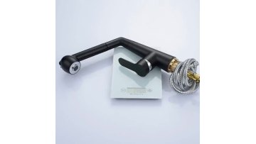 Japan Style Fancy Black Pullout Kitchen Faucet Mixer for Five Star Hotel Project1