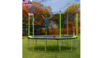 US local stock outdoor kids commercial trampoline for baby air round trampoline1