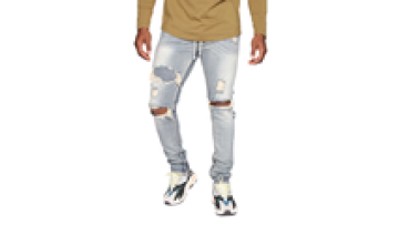 Casual Light Blue Skinny Ripped Stylish Stretchy Denim Jeans Pant For Men1
