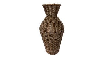 Handwoven Rattan Vase Flower Holder with Natural Design