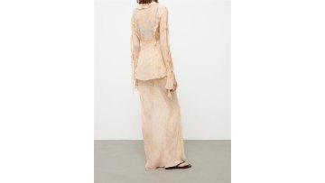 Ruffle Edge Ribbon Crepe Long Skirt Set
