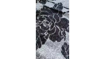 flower jacquard fabric gray color