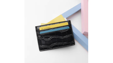Black Crocodile Print Cardholder