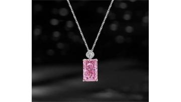 Square pink crystal geometric shape
