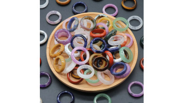Gemstone Band Rings 6MM thickness for women men