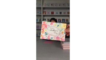 Happy Mother's Day 3D Handmade Flower Paper Cards, Pink Gold Foil Greeting Cards with Envelope1