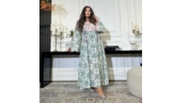 New Style Muslim Fashion Modern Casual Bridal Dresses Golden Embroidery Abaya Embroidery Designs Evening Dress1