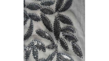 2024 new arrivals mesh sequin fabric 3d beaded and sequins embroidery fabric1