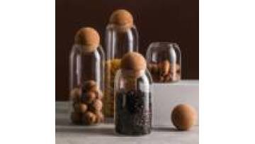 Wholesale Hot Sale Price Glass Storage Jar Bottle Candy Food Cookie Jar With Wooden Lid1
