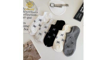 Thin bowknot shallow mouth socks student socks
