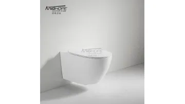 Modern Hotel Round Rimless Ceramic Sanitary Ware Wall Hung Toilet for Bathroom1