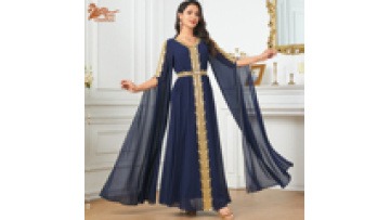 Middle East Dubai Maxi Islamic Clothing Abaya Lace Dresses Muslim Full Dress Islamic Long Sleeves Evening Dress for Muslim1