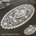 Europe white oval Embroidery bed Table Runner flag cloth cover Lace tablecloth mat set kitchen Wedding Christmas decor