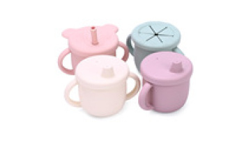 Customized Non Spill Toddler Collapsible Drink Training Cup 2 Lids Sublimation Kids Baby Silicone Snack Sippy Cup With Straw1