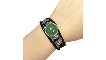 Stone beads Leather bracelet SB1974S