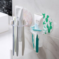 Multifunction Strong Suction Wall Shaped Toothbrush Rack Bathroom Toothbrush Holder Punch-free Bathroom Shelf Toothpaste Holder