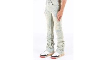Custom Style Jean Graffiti Ripped Distressed Splash Hole Destroyed Colorful Denim Pants1