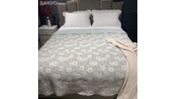 Printed floral quilt bedspread 100% polyester microfiber embossing quilt bedspread sets1