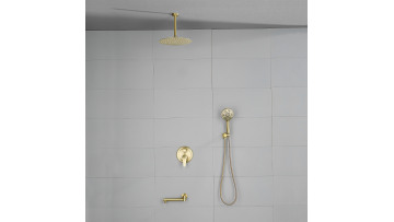Brushed gold shower system