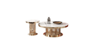 Nordic rock slab modern living room round tea table minimalist Italian size round table combination coffee table1