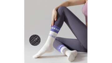 Custom Logo Gym Trampoline Grip Socks - Non Slip Cotton Yoga Pilates Crew Socks1