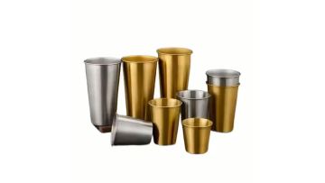 A cup made of stainless steel