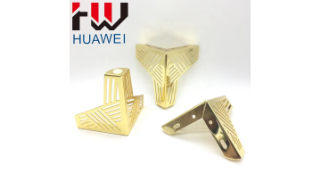 Modern Triangle Furniture Accessories Decorative Fancy 130 mm Length Metal Gold Couch Sofa Legs