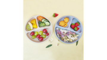 100% food grade and BPA free Reusable eco-friendly  Silicone Children Kids Divided Dish Smile Feeding  plate for kids1